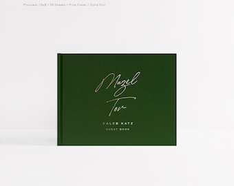 Bar Mitzvah Guest Book | Jewish Mitzvah Gift Idea | Album for Party | Sign In Book | Guestbook Foil | Mazel Tov | Design: Bar Mitzvah