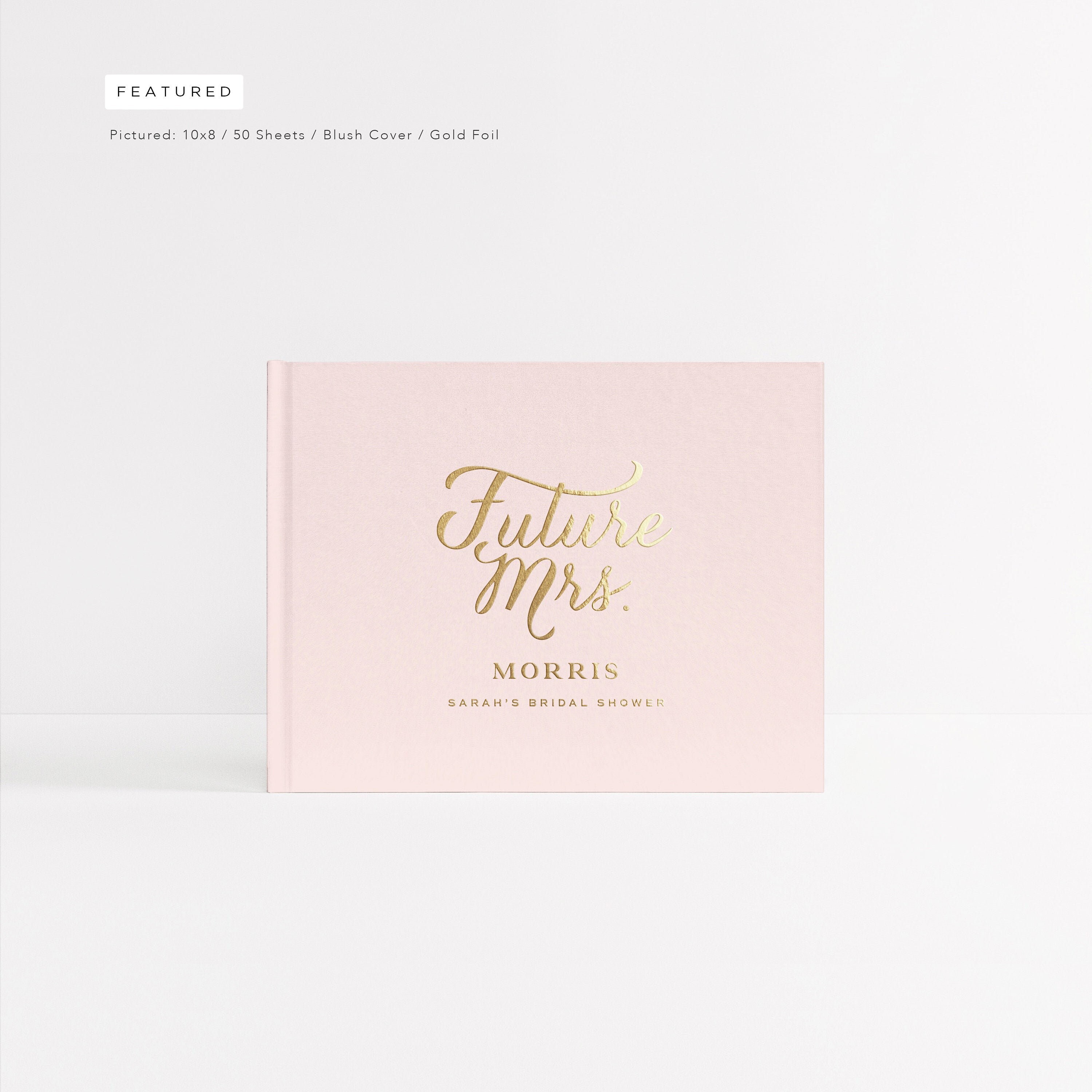 Bridal Shower Guest Book Blush Album Gold Foil Future Wife Etsy