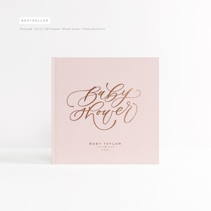 Baby Shower Guest Book | Blush Album Rose Gold Foil | It&#39;s a Girl or Boy | Photo Booth Album | Mama To Be | New Mom | Design: Baby Shower