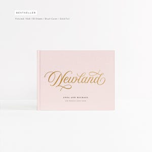 Wedding Guest Book | Hardcover Guestbook with Real Rose Gold Foil | Instant Photo Album | Wedding Sign In | Design: Classic Elegance