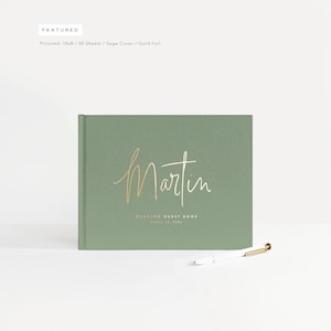 Wedding Guest Book | Gold Foil Guestbook | Album for Wedding | Wedding Sign In Book | Guestbook Foil | Lined Pages | Design: Modern Type