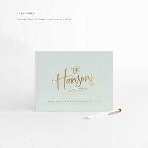 Wedding Guest Book | Real Gold Foil | Hardcover Landscape Guestbook | Photo Booth Ideas | Album Wedding | Design: Whimsical