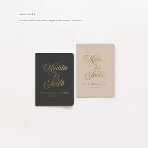 Wedding Vow Books | Set of 2 | Personalized Foil Vow Booklets | Our Vows | His Vows | Her Vows | Wedding Keepsake | Design: Classic Elegance