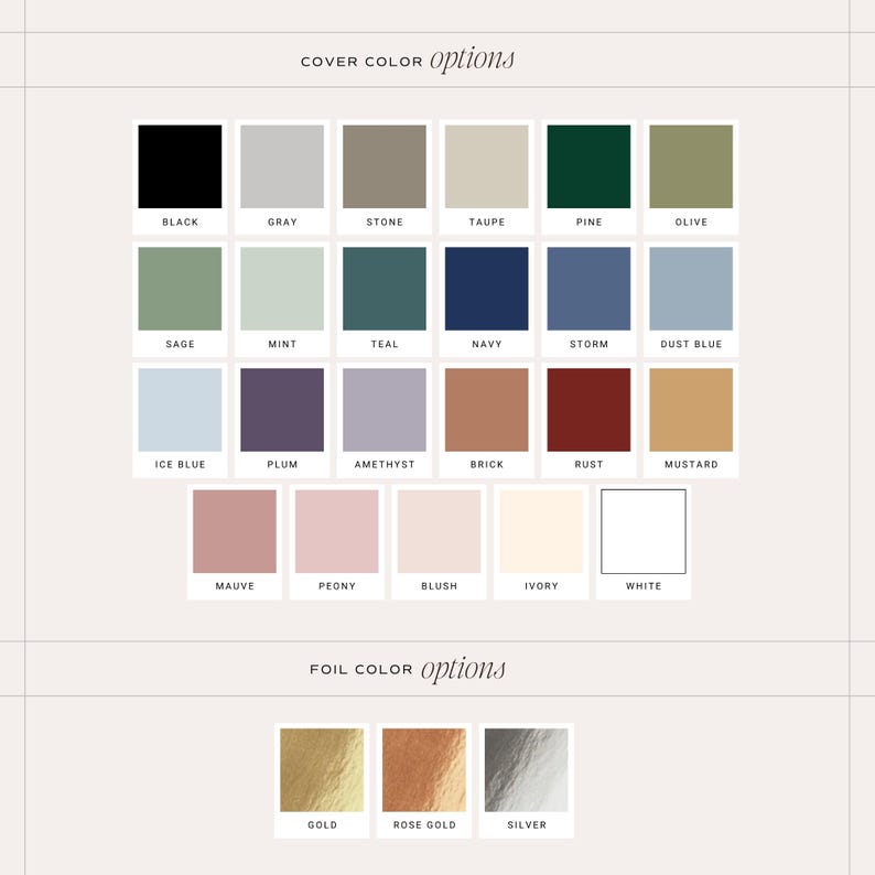 a color chart of different shades of paint