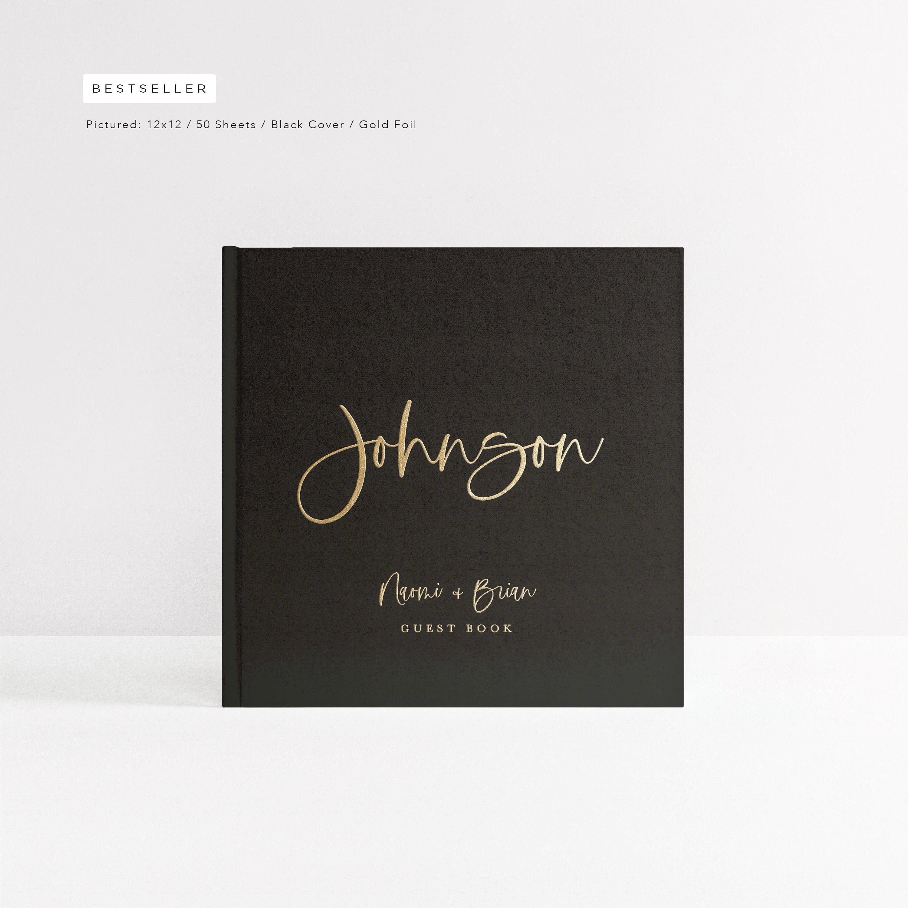 Wedding Guest Book Black and Gold Wedding Guestbook Wedding sign in