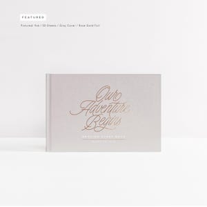 Wedding Guest Book Wedding Guestbook Rose Gold Foil Guest Book Personalized Hardcover Guest Book Photo Guest Book | Design: Adventure