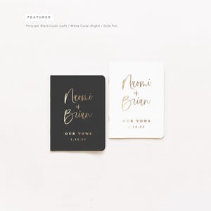 Wedding Vow Books | Set of 2 | Personalized Gold Foil | Our Vows | His Her Vow Book | Sage Boho Wedding | Design: Simple Minimalist