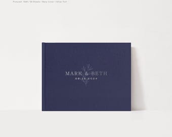 Wedding Guest Book |  Gift Idea | Album for Party | Sign In Book | Wedding Reception | Guestbook Foil | Minimalist Simple | Design: Greenery