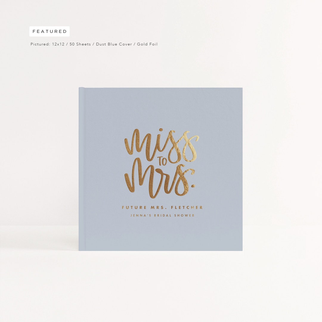 Bridal Shower Guest Book Blush Album Gold Foil Future Wife Etsy