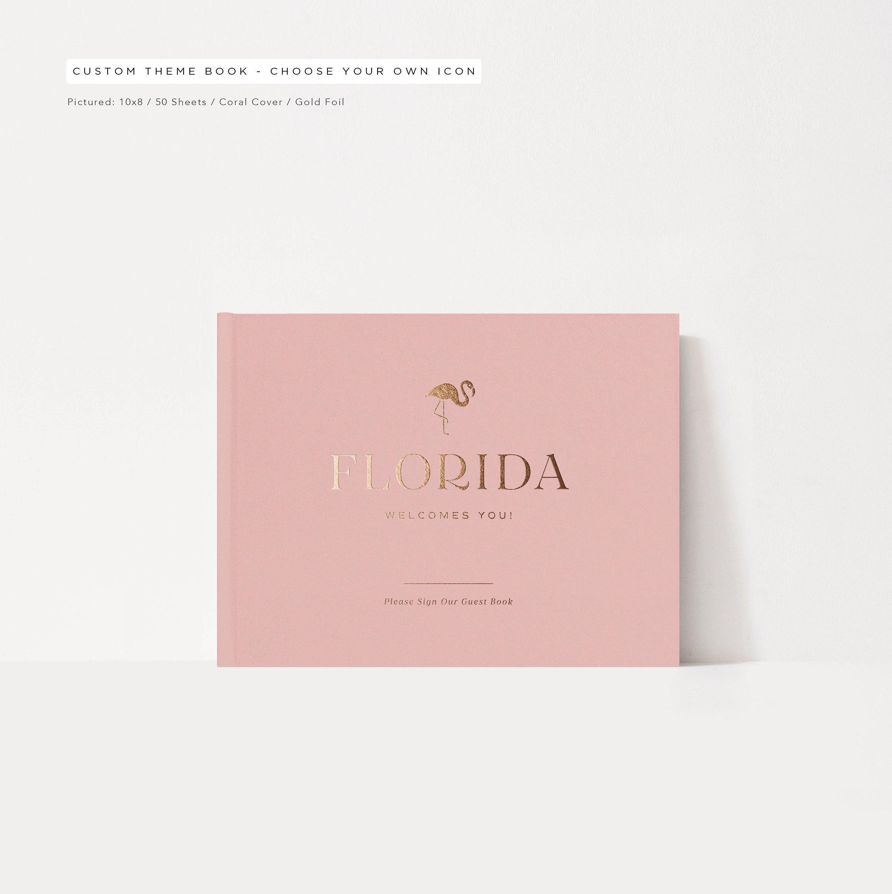 Vacation Rental Guest Book Custom Theme Hotel Sign In Book Tropical Seaside Florida Housewarming Gift Airbnb, VRBO Design: Icon