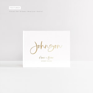 Wedding Guest Book |  Gold Foil Guest Book | Modern Guest Book | Personalized Guest Book | Wedding Sign In Book | Design: Modern Minimalist
