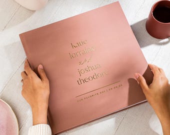 Wedding Guest Book Neutral Guestbook Album for Wedding Sign In Book Guestbook Gold Rosegold Silver Foil Minimalist | Design: Urban Chic