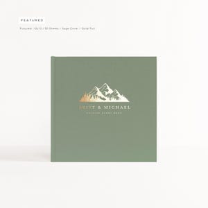 Wedding Guest Book | Rustic Wedding | Colorado, Montana, Utah, Washington | Mountain Photo Booth | Gold Foil | Design: Mountain Modern