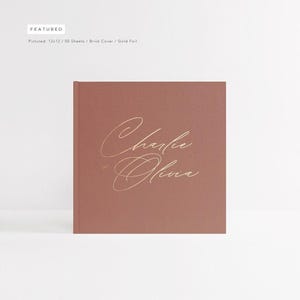 Wedding Guest Book | Boho Terracotta Wedding Book | Desert Wedding Idea | Red Guestbook Gold Foil | Photo Booth Book | Design: Modern Script