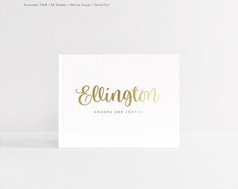 Wedding Guest Book | White Hardcover Guestbook | Photo Booth Album | Wedding Guest Sign In Book | Photo Booth Book Ideas | Design: Simple