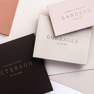 Wedding Guest Book Neutral Guestbook Album for Wedding Sign In Book Guestbook Gold Rosegold Silver Foil Minimalist | Design: Chic Simplicity
