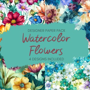 Watercolor Flower PNG Designs: Sublimation Art (Digital Download)
