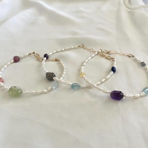 NEW!!Colorful Gemstone/ Pearl Beaded Bracelet | Pearl Bracelet |Gemstone Bracelet |Stacking Bracelet | Colorful bracelet | Boho | Minimalist