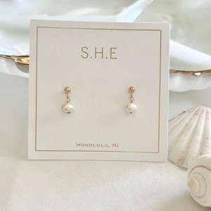 Mini Pearl Stud Earrings | Goldfilled Earrings |  Dainty Earrings | Pearl Earrings | Drop Stud Earrings | Minimalist | Pearl Earrings |