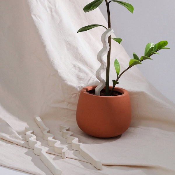 Noodle Plant Sticks _ minimal eco friendly ceramic plant trellis support . plant accessory home decor. natural modern japandi