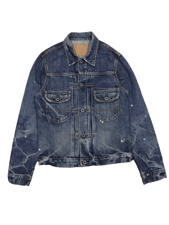 DOMINGO DMG Japan Distressed Denim Jacket Size 2 … - image 1