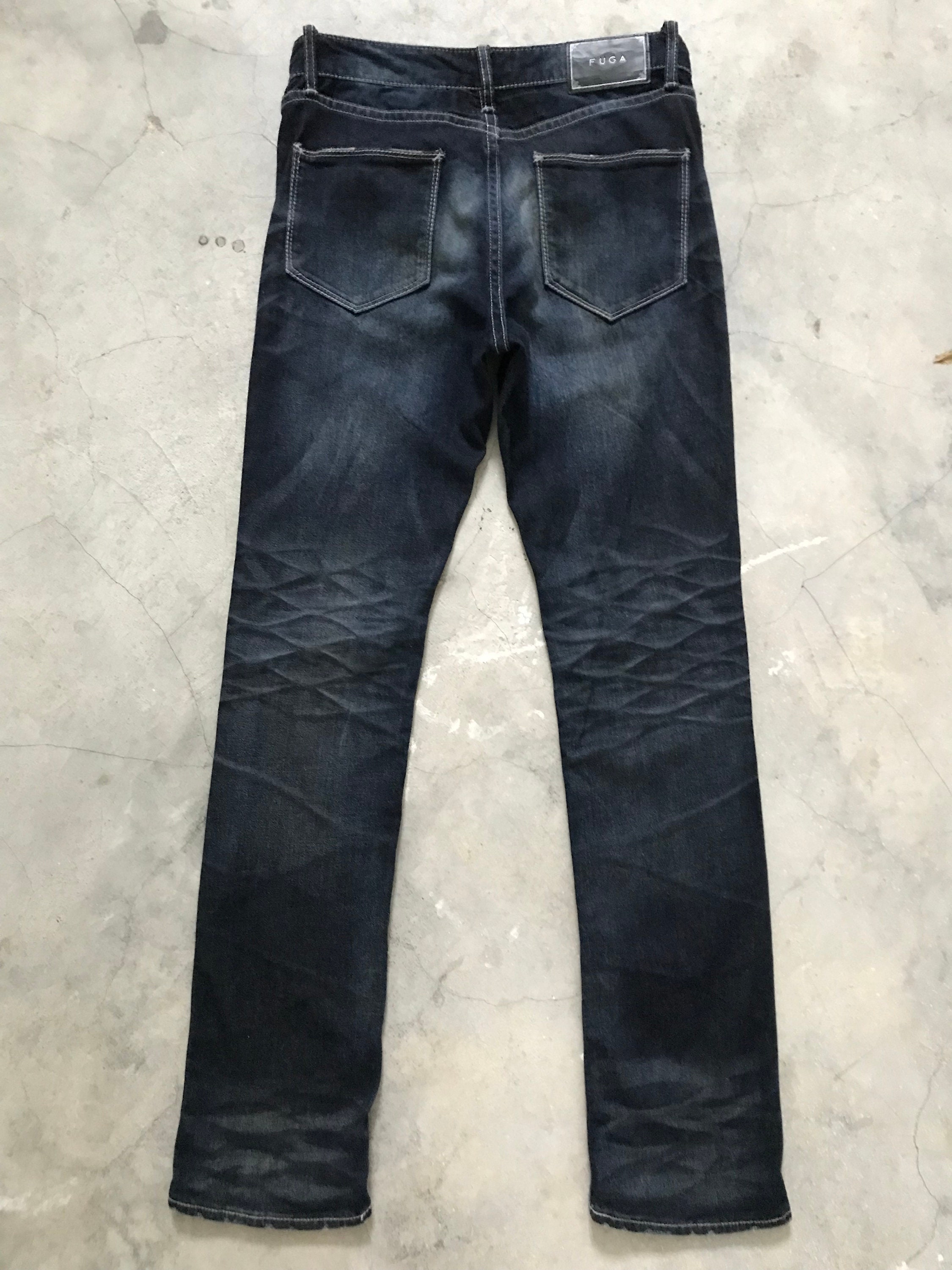 Vtg FUGA Japan Distressed Slim Denim Jeans Size 31 - Etsy