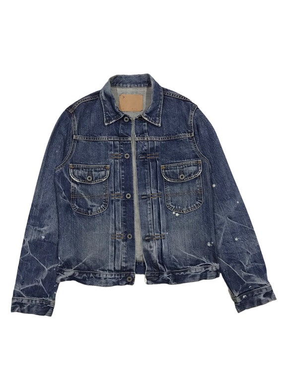 DOMINGO DMG Japan Distressed Denim Jacket Size 2 … - image 2