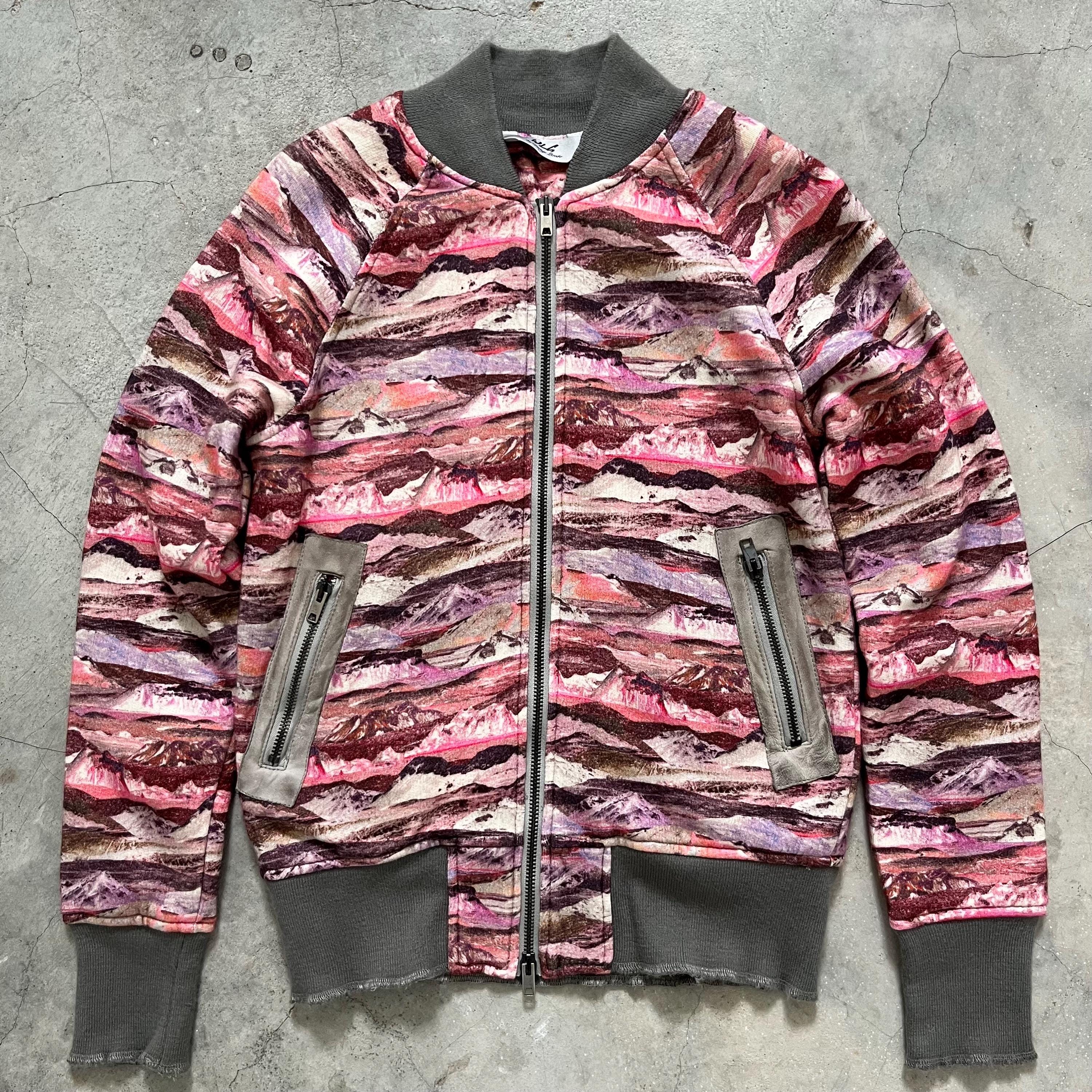 Vintage WLG by Giorgio Brato Overprint Jacket, Leather Trim Made