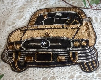 Vintage Sequin Appliqué, Pin: Mercedes 1980’s