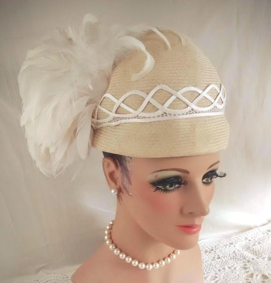 Vintage Mr. Charles Cloche Hat: 1920s Gatsby Style, Ivory 