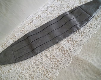 Cummerbund Vintage Tuxedo Dark Silver Gunmetal Pleated After Six Unisex