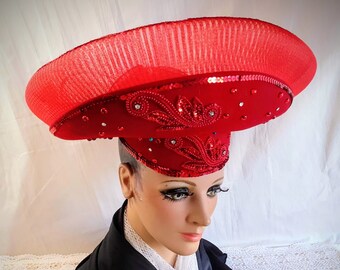 Red Church Hat - Etsy
