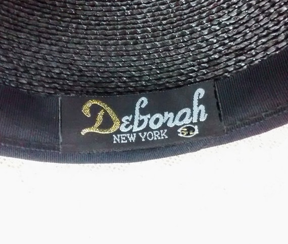 Vintage DEBORAH NEW YORK Hat: Black & White Showgirl Runway 