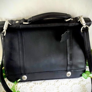 Black Leather Briefcase Gemline 16 Inch Vintage Soft Side Convertible Crossbody Messenger Bag