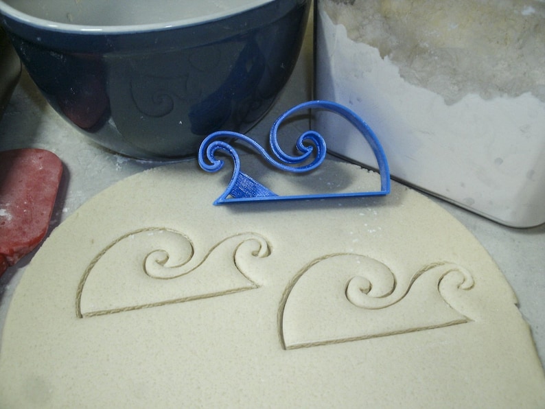 Water Cycle Cloud Raindrop Ocean Wave Set Of 3 Special Occasion Cookie Cutters Baking Tool 3D Printed Made In USA PR1107