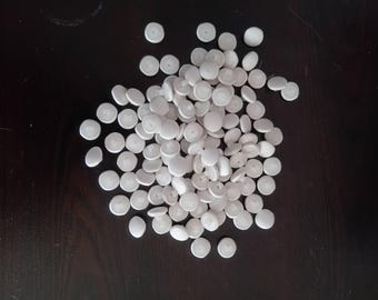 20/100pcs Off-White Satin Covered Buttons - Bridal & Couture