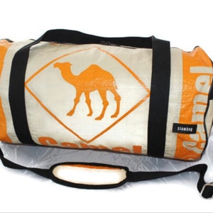 Upcycling 50 x 26 cm Sports Bag Cement Bag Travel Bag Thailand Cambodia Zumba Fitness Yoga Duffle Bag Eco