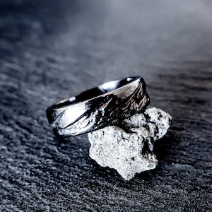 Sterling Silver Mens Wave Ring