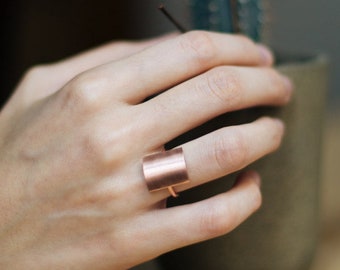 Rose Gold Rings for Women - Modern Minimalist Ring - Unique Simple Ring - Minimal Dainty Ring - Square Ring