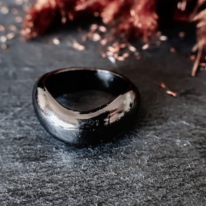 Bold Big Silver Dome Ring, Black Dark Modern Ring, Bubble Statement Ring, Large Sterling Silver Ring, Boho Silver Ring, Chunky Silver Ring