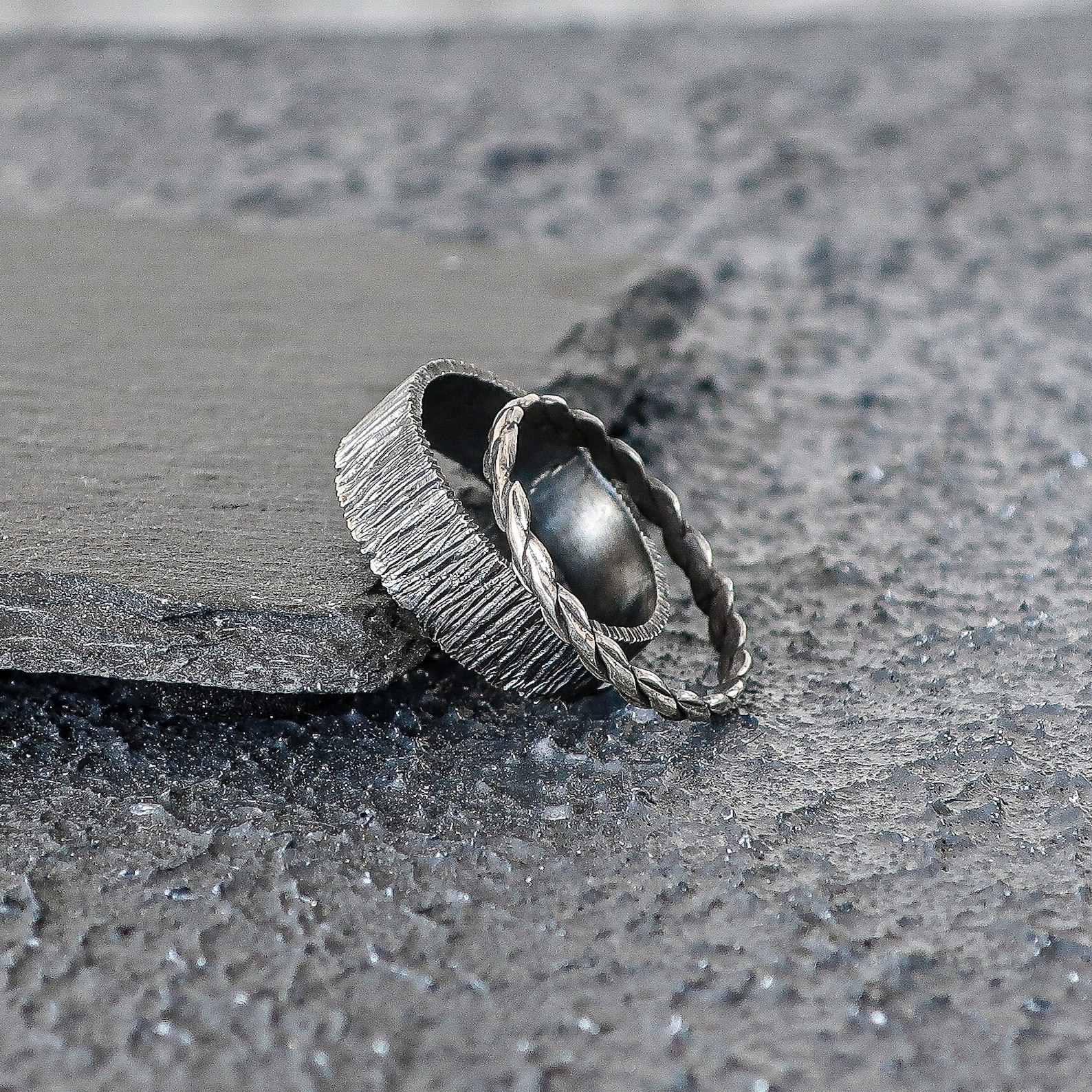 His and Hers Medieval Style Wedding Bands Silver Couples Ring Set Irish ...