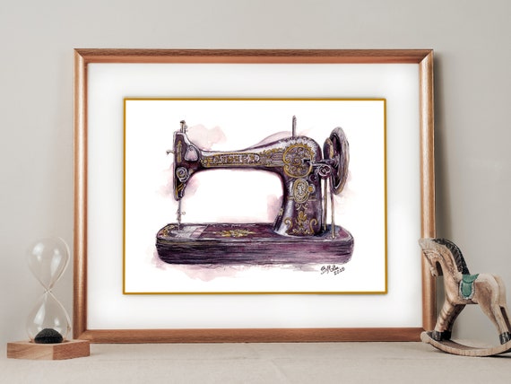 Singer sewing machine ad, 1890s For sale as Framed Prints, Photos, Wall Art  and Photo Gifts