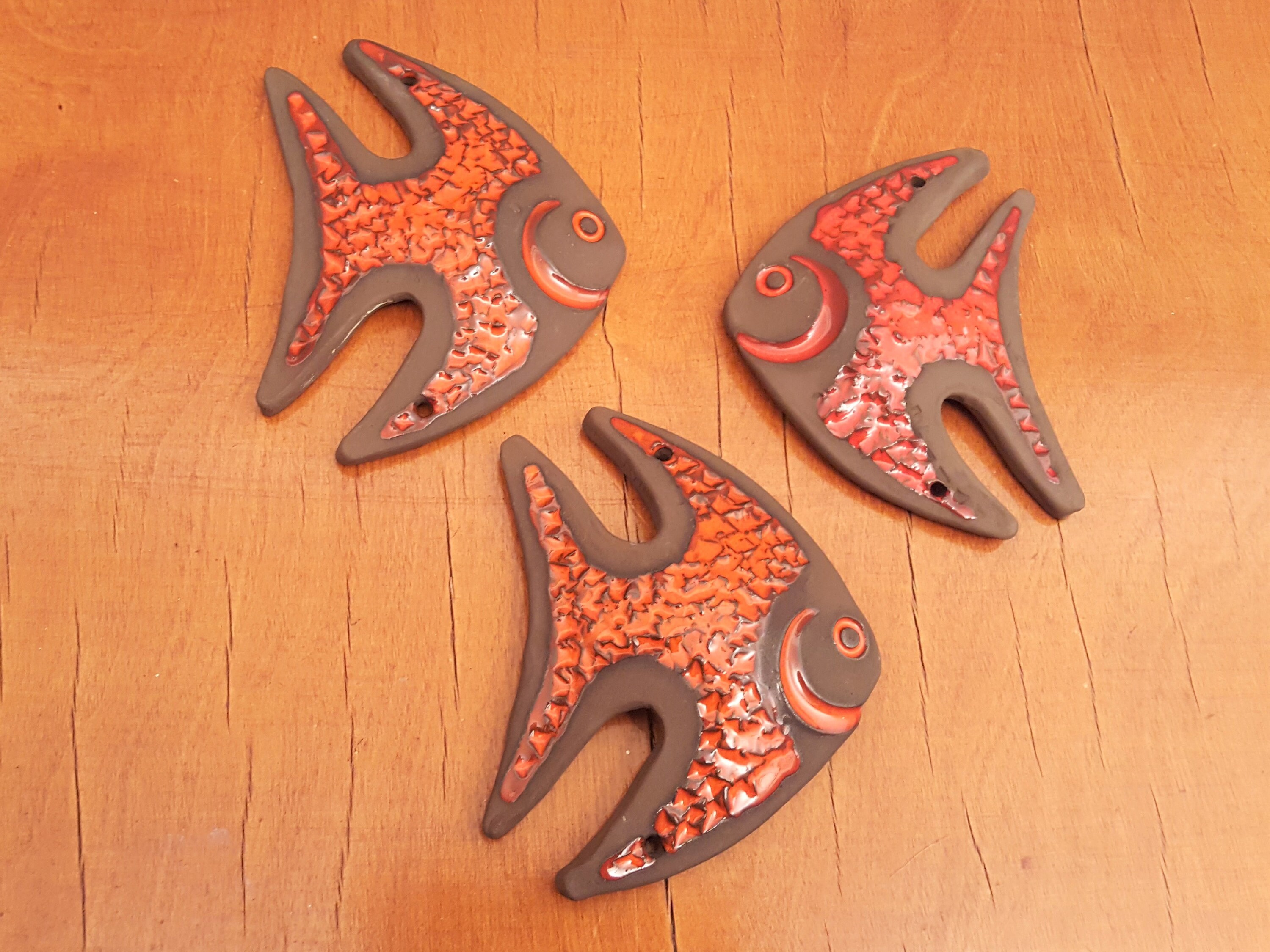 Norrmans Keramik Set of 3 Ceramic Fish Wall Plaques Sweden Etsy