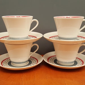 Rörstrand Bimbo 4 x Tea cup and Saucer Sweden 1950s V693B-A image 7