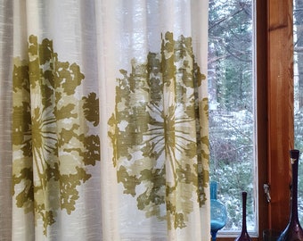 Maija Isola - Curtain Pairs - "Björnfloka" - Borås Textil - Sweden - 1960s - 205 cm / 81" long (V880)