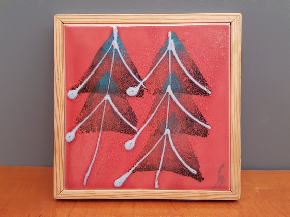 Signe Boesen Northroup - 1960s ceramic wall tile / trivet - Denmark (V879B-D)