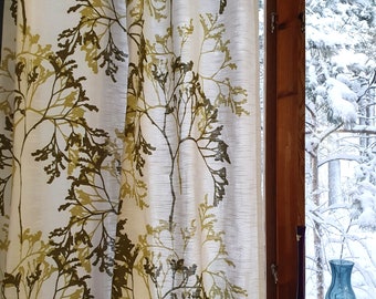 Maija Isola - Curtain Pairs - "Oksa" - Borås Textil - Sweden - 1960s - 194 cm / 76.5" long (V883-B)