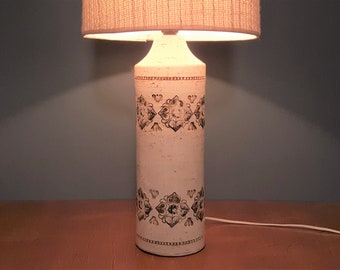 Bitossi - Ceramic White Glazed Table Lamp - Aldo Londi - Italy - 1960s (V906)