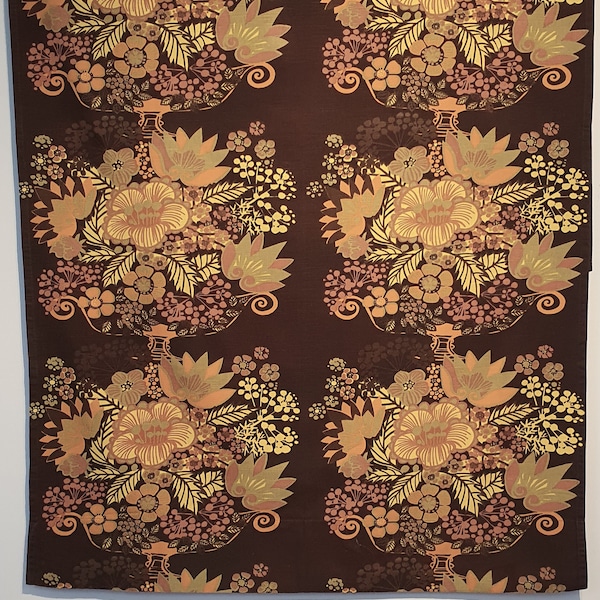 Märta-Lena Bjerhagen - paire de rideaux vintage - « Pompeja » - Borås Textil - Suède - 1970 - 193cm / 76" de long (V601)