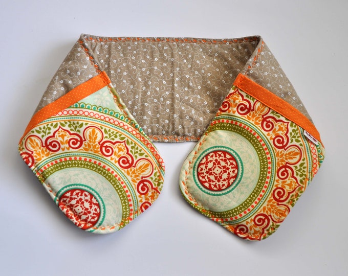 Double Pot Holders, Double Oven Mitt, Long Casserole Mitt, Table Oven